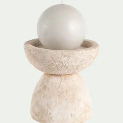 Bougeoir*alinea Bougeoir en ciment H15xD15,3cm - Beige