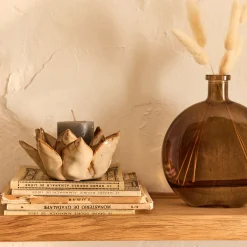 Bougeoir*alinea Bougeoir fleur en céramique D11,5cm - Beige