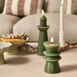 Bougie|Bougie Et Photophore De Noël*alinea Bougie à LED D7,7xH14,6cm - Vert