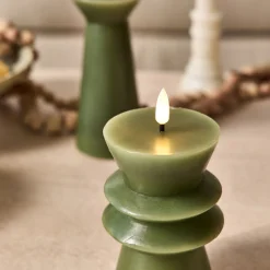 Bougie|Bougie Et Photophore De Noël*alinea Bougie à LED D7,7xH14,6cm - Vert
