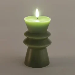Bougie|Bougie Et Photophore De Noël*alinea Bougie à LED D7,7xH14,6cm - Vert