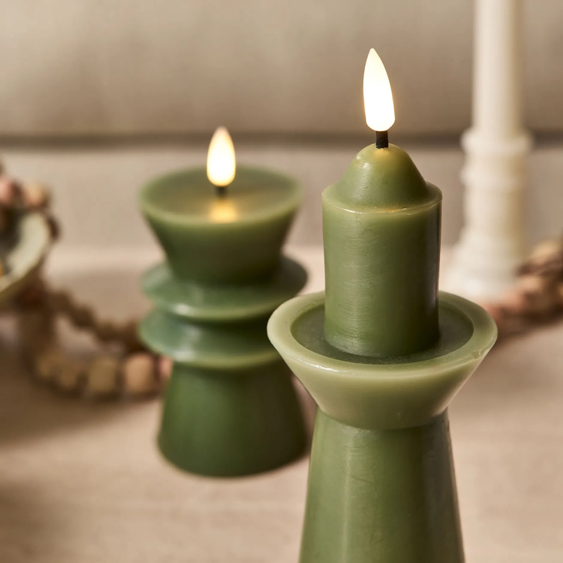 Bougie|Bougie Et Photophore De Noël*alinea Bougie à LED D6,9xH23,4cm - Vert