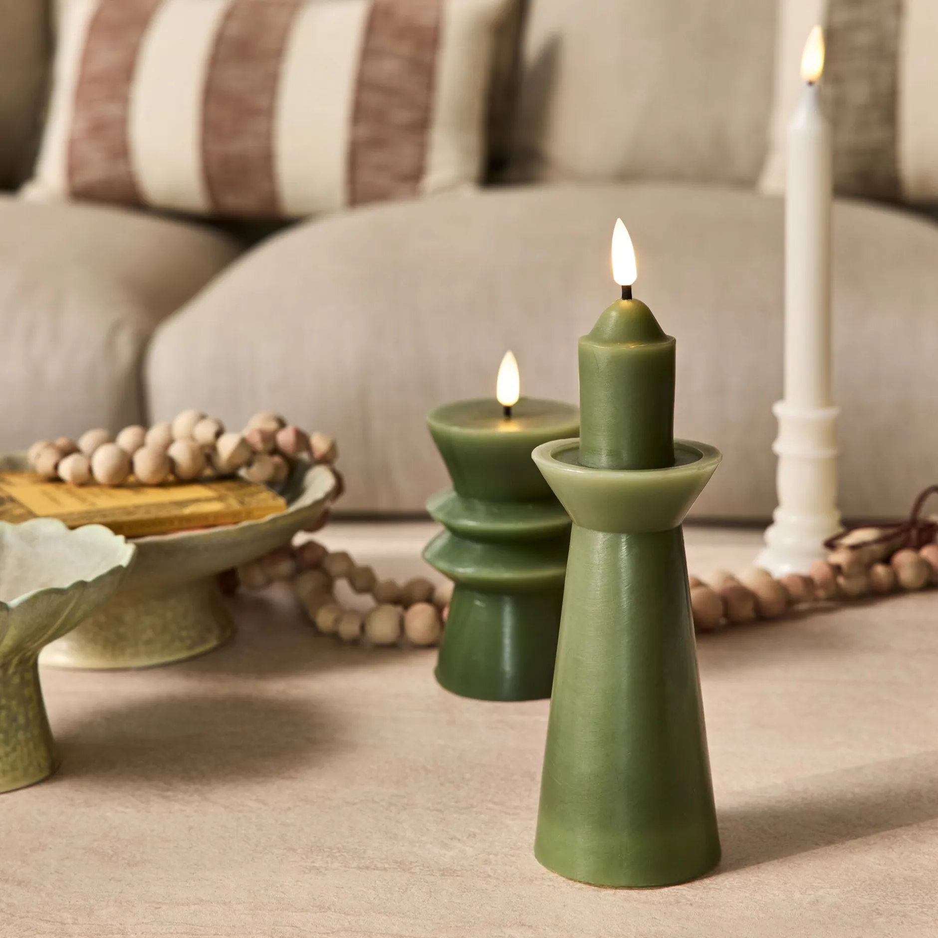 Bougie|Bougie Et Photophore De Noël*alinea Bougie à LED D6,9xH23,4cm - Vert