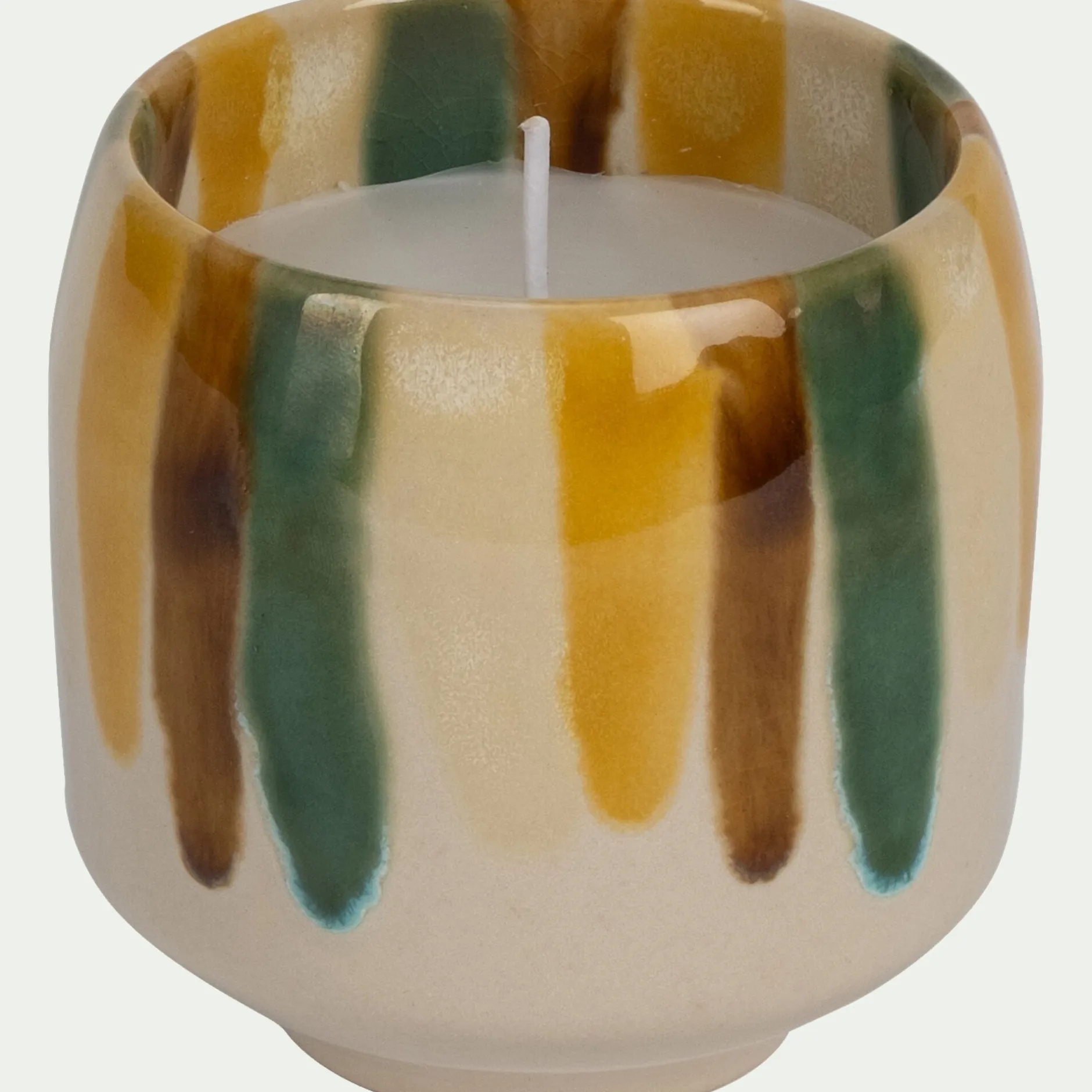 Bougie*alinea Bougie déco en grès H8,5cm - multicolore Beige