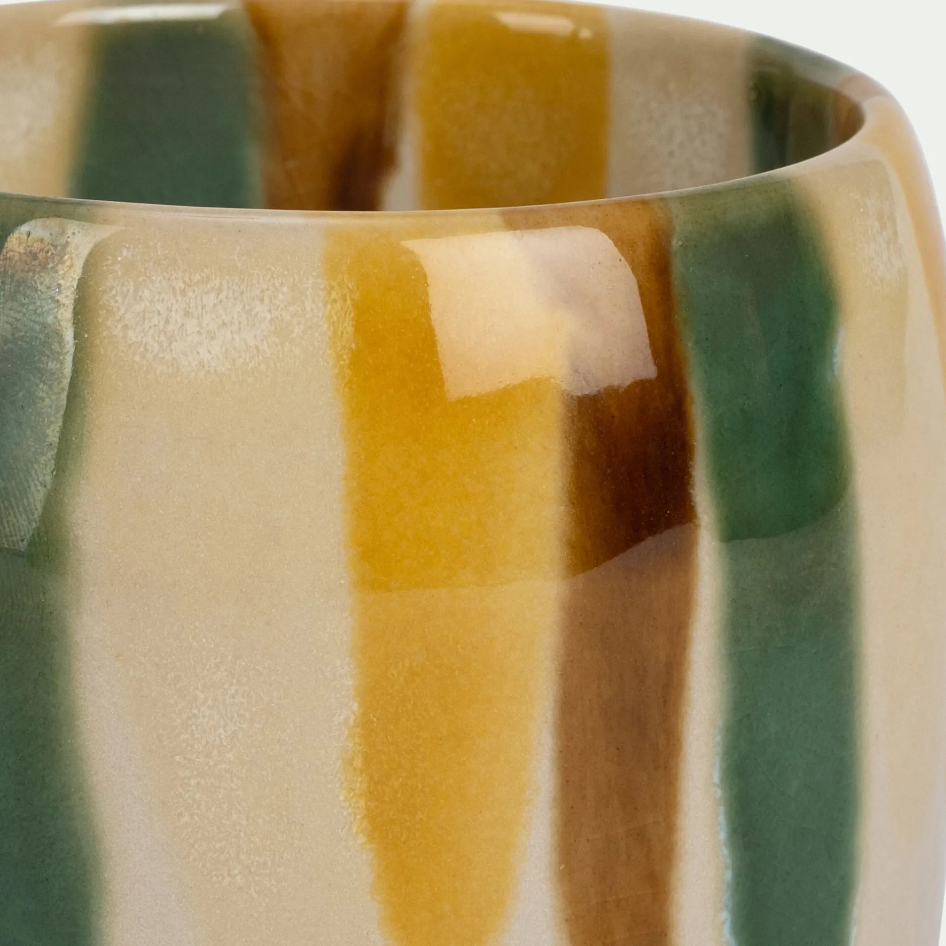 Bougie*alinea Bougie déco en grès H8,5cm - multicolore Beige