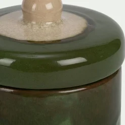 Bougie*alinea Bougie déco en grès H14,7cm - Vert