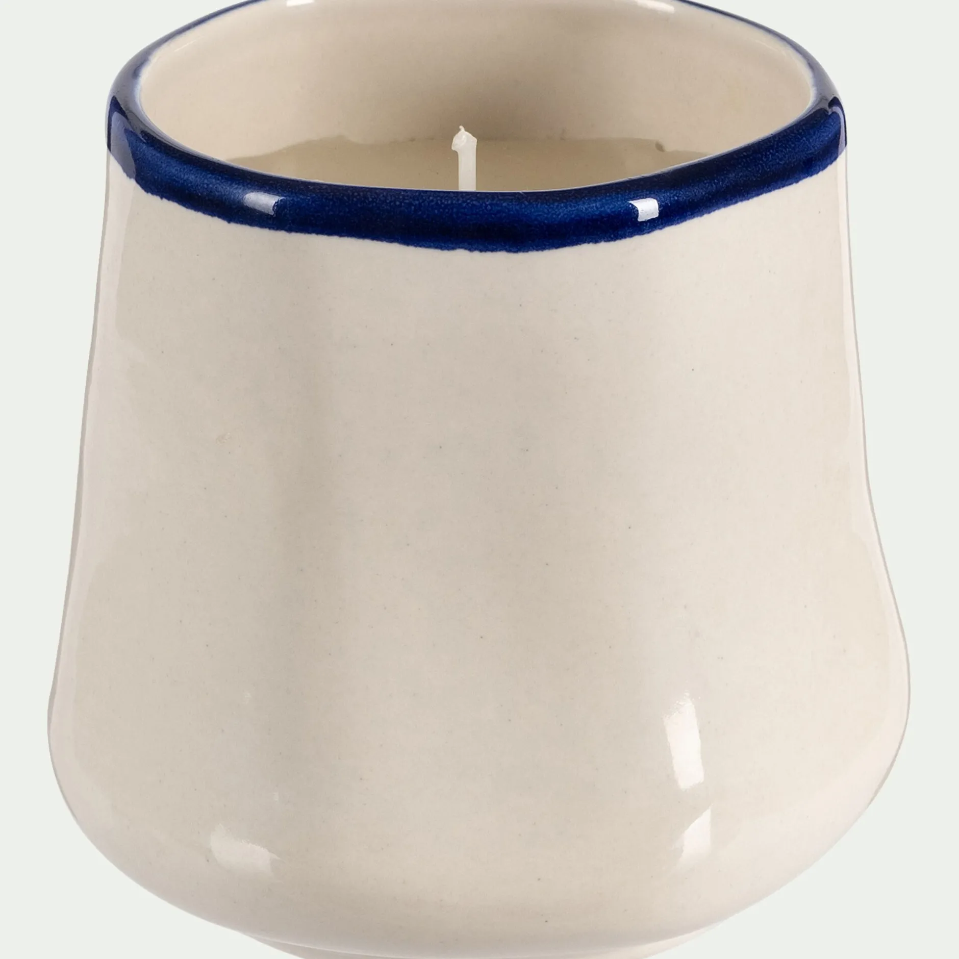 Bougie*alinea Bougie en faïence D10,5xH10cm - Bleu