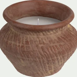 Bougie*alinea Bougie en grès H10cm - Marron