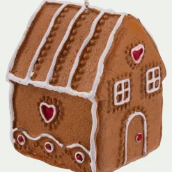 Décoration De La Table De Noël|Bougie Et Photophore De Noël*alinea Bougie forme maisonnette pain d'épices - Marron