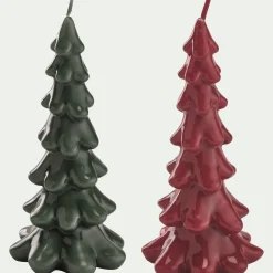Petit Sapin De Noël|Bougie Et Photophore De Noël*alinea Bougie forme sapin H15,8cm (couleur aléatoire) Rouge