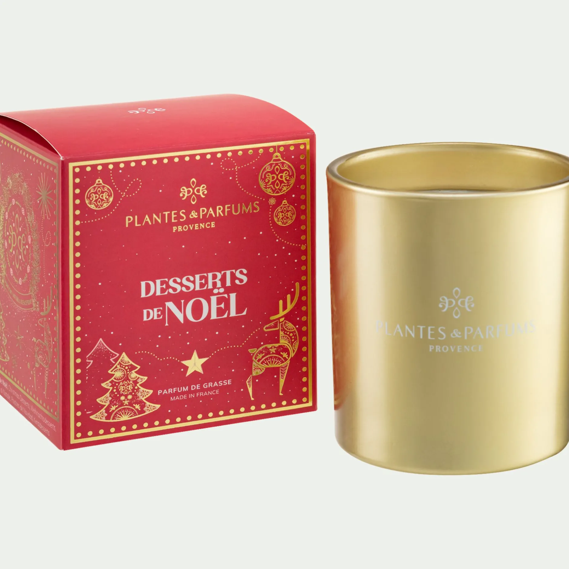 Bougie*alinea Bougie parfumée senteur Desserts de Noël 180g Doré