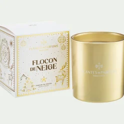 Bougie*alinea Bougie parfumée senteur Flocon de Neige 180g Doré