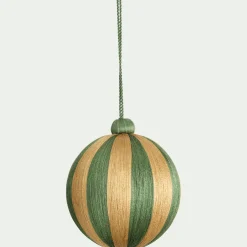 Boule De Noël*alinea Boule de Noël à rayures tissées D10cm - Vert