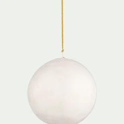 Boule De Noël*alinea Boule de Noël en papier mâché D7cm - Blanc