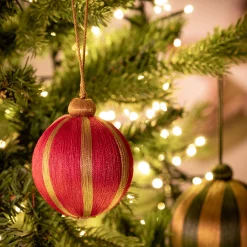 Boule De Noël*alinea Boule de Noël en tissu D8cm - Rouge