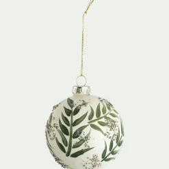 Boule De Noël*alinea Boule de Noël en verre motif végétal D8cm - Vert