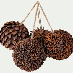 Boule De Noël*alinea Boule de Noël en végétal D8cm - (modèle aléatoire) Naturel