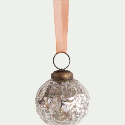 Boule De Noël*alinea Boule de Noël patinée en verre D5cm - Argenté