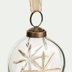 Boule De Noël*alinea Boule de Noël plate en verre H7,5cm - Transparent