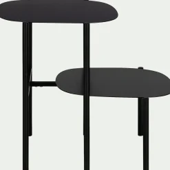 Bout De Canapé*alinea Bout de canapé double plateau en métal - H50cm Noir