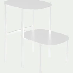 Bout De Canapé*alinea Bout de canapé double plateau en métal - H50cm Blanc