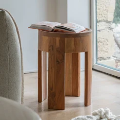 Table De Chevet|Bout De Canapé*alinea bout de canapé en acacia D35xH45cm - Naturel