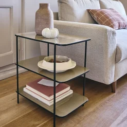 Table De Chevet|Bout De Canapé*alinea Bout de canapé en acier L30xH55cm - écru Blanc