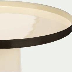 Table De Chevet|Bout De Canapé*alinea Bout de canapé en acier rond D40xH70cm - Blanc