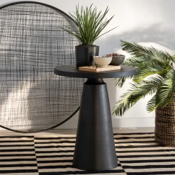 Table De Chevet|Bout De Canapé*alinea Bout de canapé en aluminium - D51xH60cm Noir