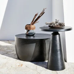 Table De Chevet|Bout De Canapé*alinea Bout de canapé en aluminium - D51xH60cm Noir