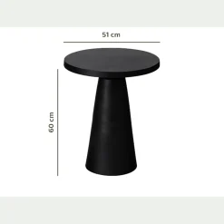 Table De Chevet|Bout De Canapé*alinea Bout de canapé en aluminium - D51xH60cm Noir