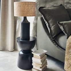 Table De Chevet|Bout De Canapé*alinea Bout de canapé en aluminium - D30xH45cm Noir