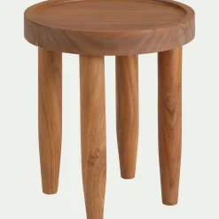 Table De Chevet|Bout De Canapé*alinea Bout de canapé en bois d'acacia D35xH40cm - Bois foncé