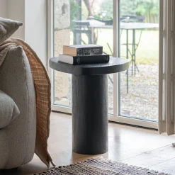 Table De Chevet|Bout De Canapé*alinea Bout de canapé en bois de manguier D50cm - Noir