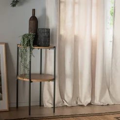 Table De Chevet|Bout De Canapé*alinea Bout de canapé en bois et acier - naturel D40xH72cm Bois clair