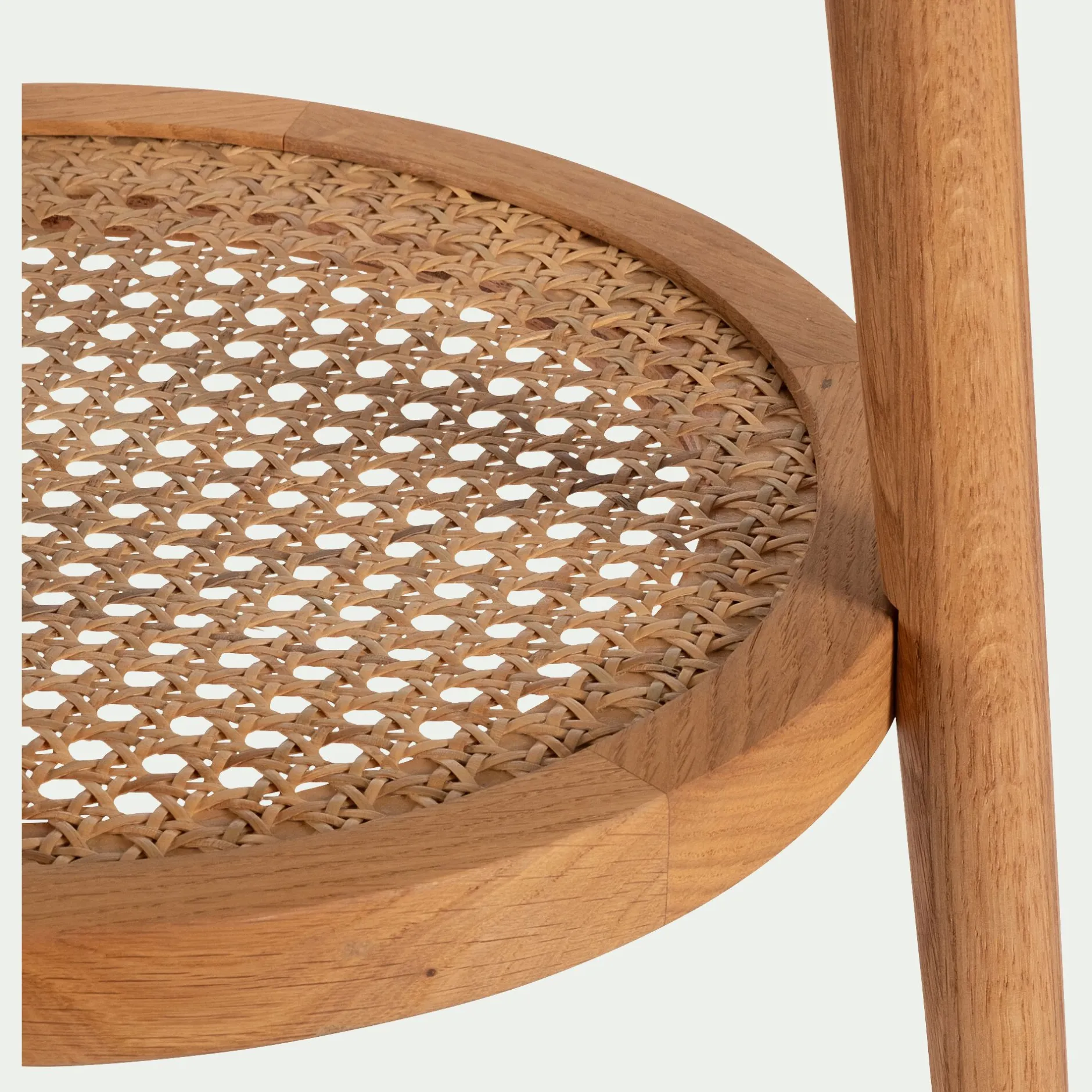 Table De Chevet|Bout De Canapé*alinea Bout de canapé en chêne massif et cannage D40xH60cm - Bois clair