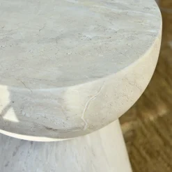 Table De Chevet|Bout De Canapé*alinea Bout de canapé en ciment effet marbre D36xH46cm - Beige