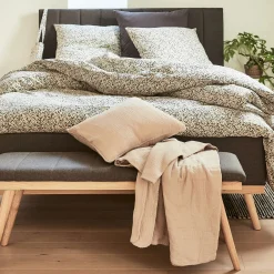 Tiroir Et Bout De Lit|Meuble D'Entrée*alinea Bout de lit en tissu et pin L116xl40xH43cm - anthracite Gris