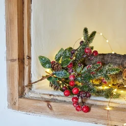 Plante Artificielle|Décoration De La Table De Noël*alinea Branchage de Noël artificiel à piquer H24cm - Vert