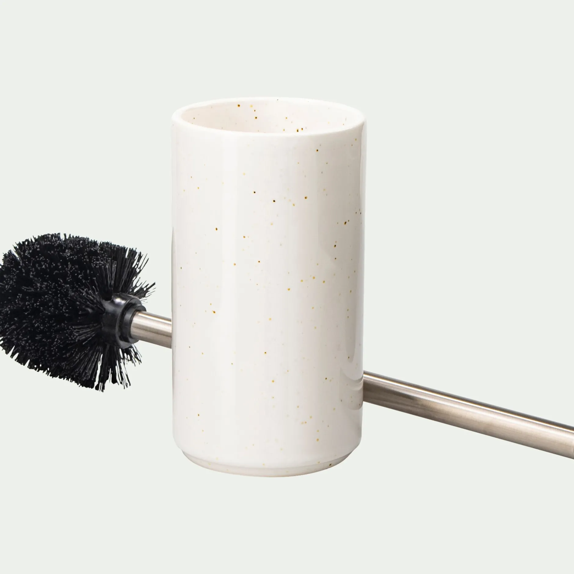 Accessoire Wc*alinea Brosse et porte-brosse wc en céramique mouchetée - ventoux Blanc