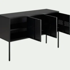Buffet De Salle À Manger|Buffet*alinea Buffet 3 portes en tôle d'acier - Noir