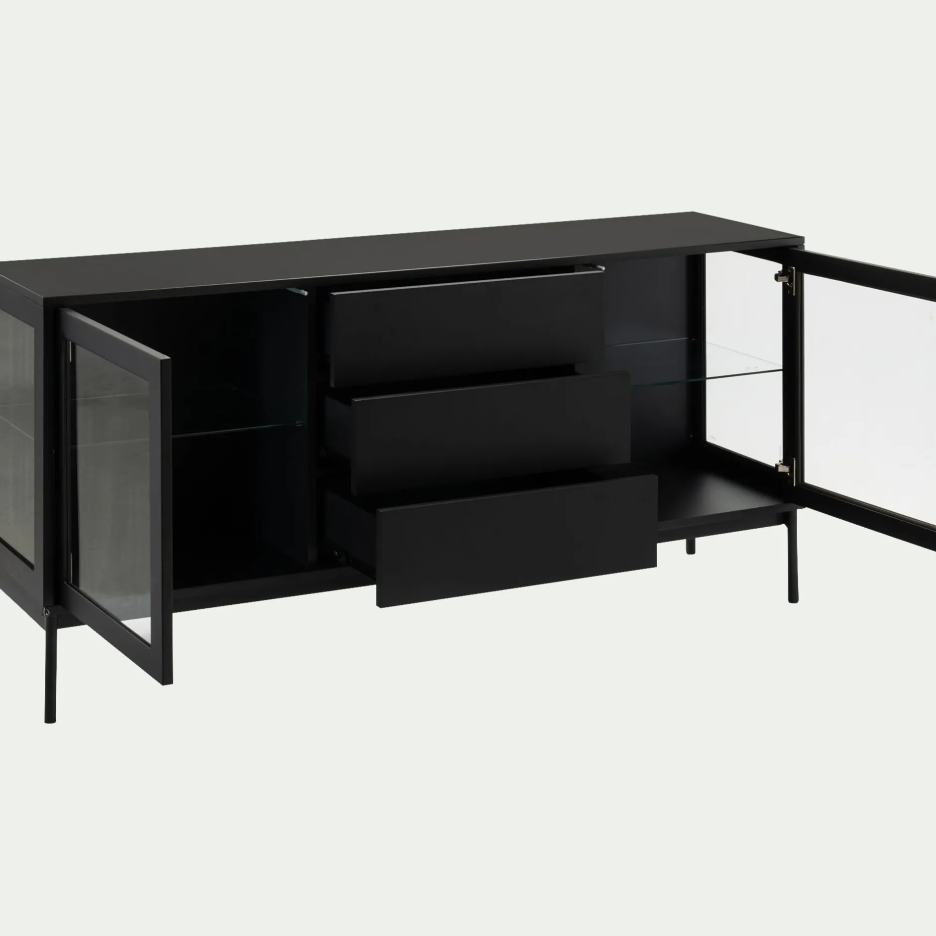 Buffet De Salle À Manger|Buffet*alinea Buffet 2 portes et 3 tiroirs en bois - Noir