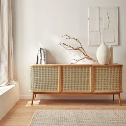 Buffet De Salle À Manger|Buffet*alinea Buffet cannage 3 portes en bois - Bois clair