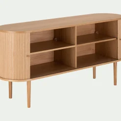 Buffet De Salle À Manger|Buffet*alinea Buffet ovale en bois cannelé - Bois clair