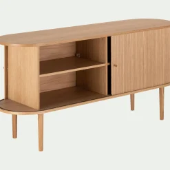 Buffet De Salle À Manger|Buffet*alinea Buffet ovale en bois cannelé - Bois clair