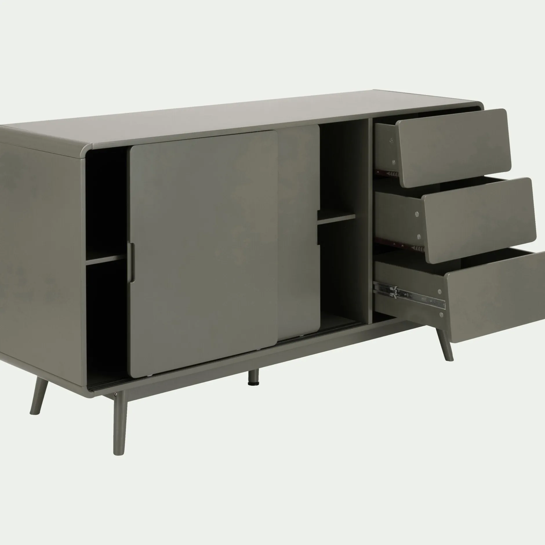 Buffet De Salle À Manger|Buffet*alinea Buffet rétro 3 tiroirs et 2 portes coulissantes - cèdre Vert