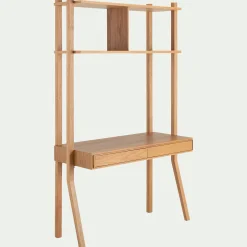 Bureau*alinea Bureau avec rangements en chêne massif L118xl50xH192cm - Bois clair