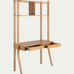 Bureau*alinea Bureau avec rangements en chêne massif L118xl50xH192cm - Bois clair