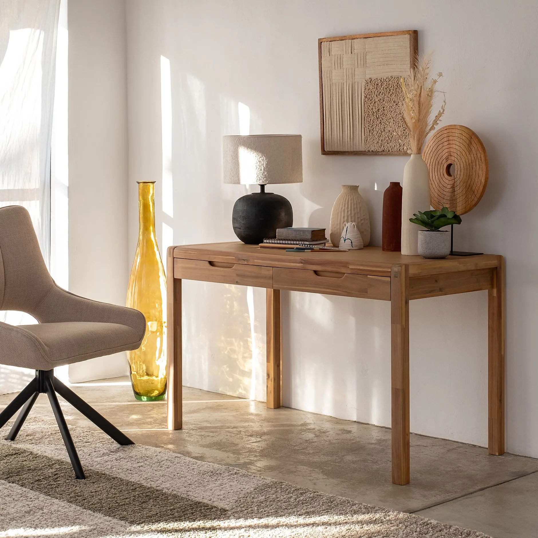 Bureau*alinea Bureau en acacia L120cm - Bois clair