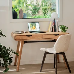 Bureau*alinea Bureau en bois avec 2 tiroirs L120cm - Bois clair